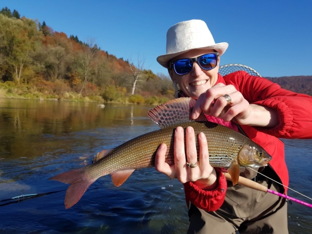 Grayling cought on pink rod by Agness - great flytier and angler.