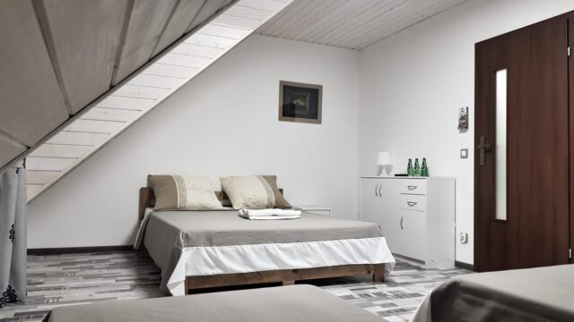 Double bed room for  fishing family - fly fishing lodge Poland