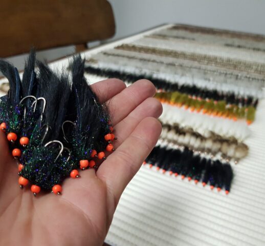 Set of streamers (zonkers) for spring - trout zonkers