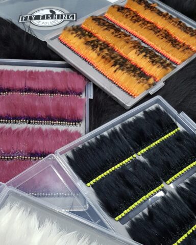 Super streamer set for trout fishing, zonker, marabou, spectra dubbing, Hends, Ahrex, Partridge