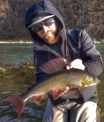Simms fishing Nice fin Grayling Dunajec River