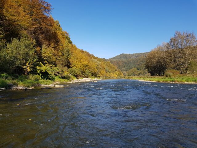 Czech nymphing place, long leaders, and long rods required